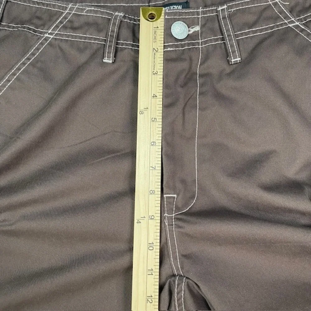 True Religion Mens Brown Contrast Stitch Cargo Pants Straight Leg Size 36 108335